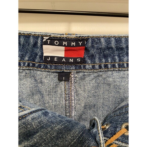 Vintage Tommy Hilfiger Y2K Lace Up Denim Mini Skirt Womens Size 1 2000s - Picture 2 of 5